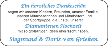 Hochzeitsanzeige von Siegmund van Grieken von EZ