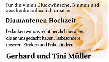 Hochzeitsanzeige von Gerhard Müller von EZ