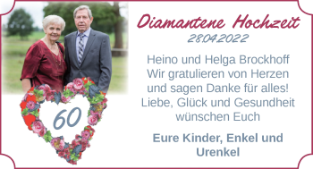 Hochzeitsanzeige von Heino Brockhoff von NWZ