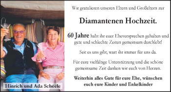 Hochzeitsanzeige von Hinrich Scheele von NWZ