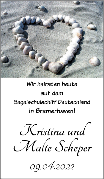 Hochzeitsanzeige von Kristina Klemm von NWZ