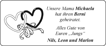 Hochzeitsanzeige von Michaela  von EZ