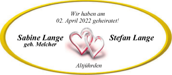 Hochzeitsanzeige von Sabine Lange von NWZ