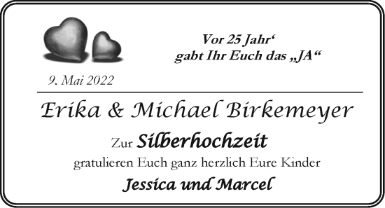 Hochzeitsanzeige von Erika Birkemeyer von EZ