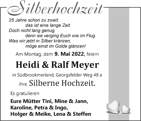 Hochzeitsanzeige von Heidi Meyer von EZ