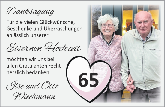 Hochzeitsanzeige von Ilse Wiechmann von NWZ