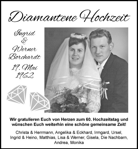 Hochzeitsanzeige von Ingrid Borchardt von NWZ
