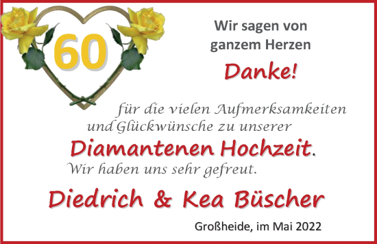 Hochzeitsanzeige von Kea Büscher von EZ