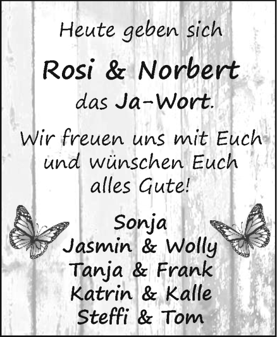 Hochzeitsanzeige von Rosi  von EZ