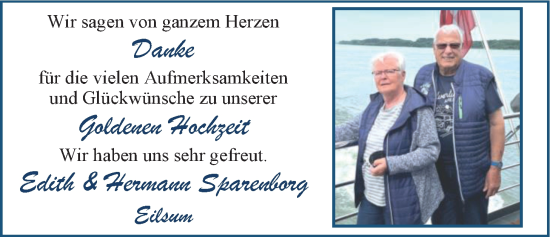 Hochzeitsanzeige von Edith Sparenborg von EZ