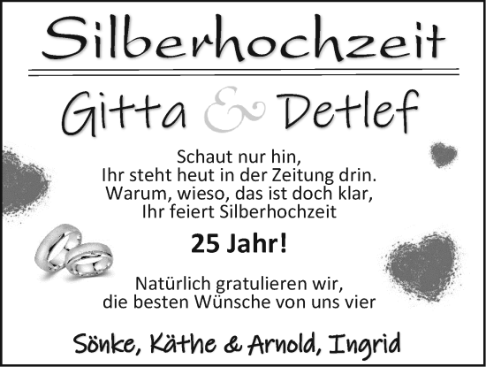 Hochzeitsanzeige von Gitta  von EZ