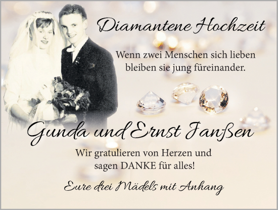 Hochzeitsanzeige von Gunda Janßen von NWZ