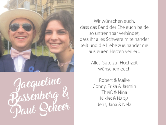 Hochzeitsanzeige von Jacqueline Bassenberg von NWZ