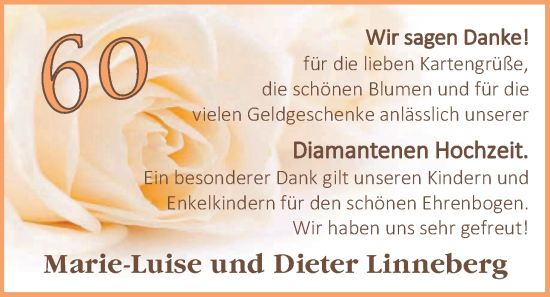Hochzeitsanzeige von Marie-Luise Linneberg von EZ