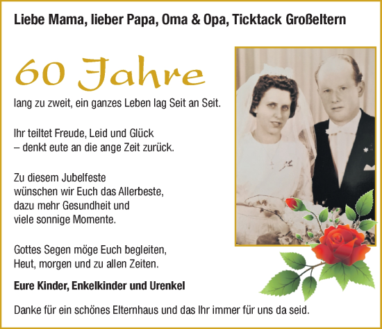 Hochzeitsanzeige von 60  von NWZ