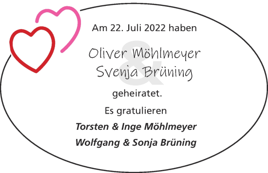 Hochzeitsanzeige von Oliver Möhlmeyer von EZ