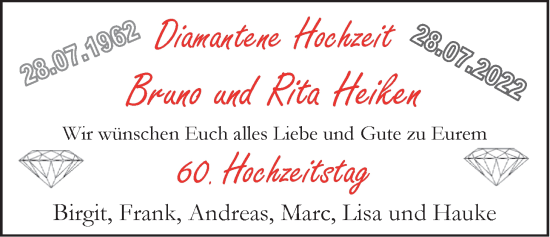 Hochzeitsanzeige von Rita  Heiken von EZ