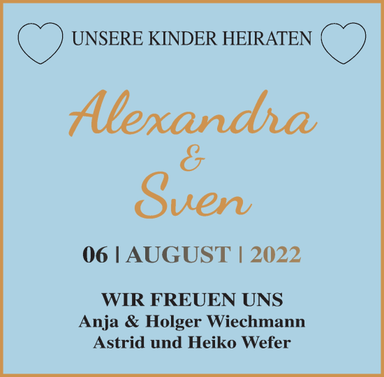 Hochzeitsanzeige von Alexandra  von NWZ