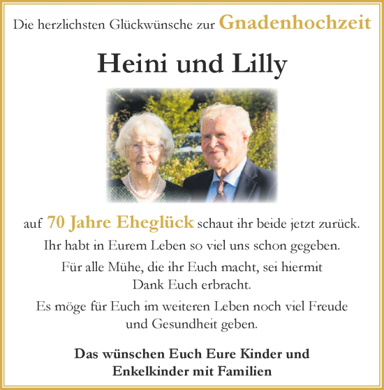 Hochzeitsanzeige von Heini  von NWZ