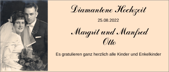 Hochzeitsanzeige von Margrit Otto von NWZ