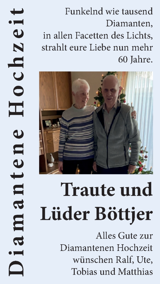 Hochzeitsanzeige von Traute Böttjer von NWZ