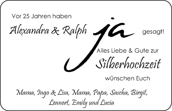 Hochzeitsanzeige von Alexandra  von EZ