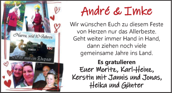 Hochzeitsanzeige von Andre  von EZ