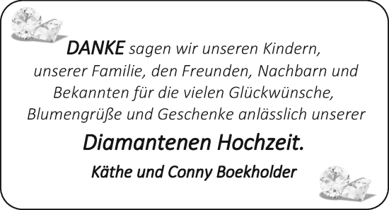 Hochzeitsanzeige von Käthe Boekholder von EZ