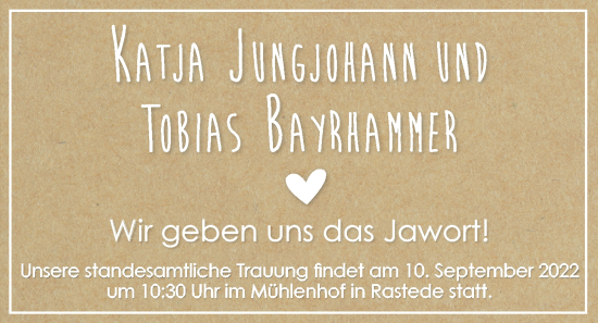 Hochzeitsanzeige von Katja Jungjohann von NWZ