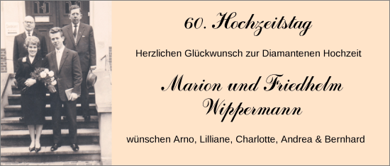 Hochzeitsanzeige von Marion Wippermann von NWZ