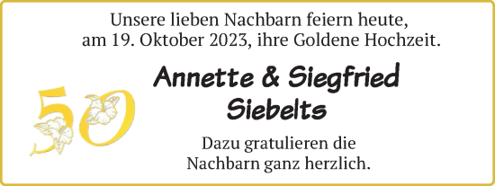 Hochzeitsanzeige von Annette Siebelts von BM