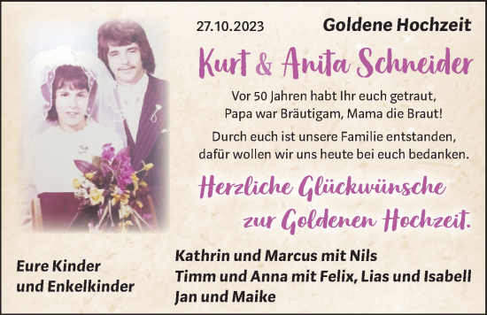 Hochzeitsanzeige von Kurt  Schneider von BM
