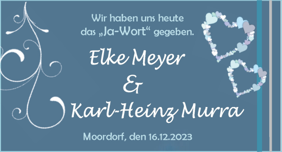 Hochzeitsanzeige von Elke Meyer von EZ