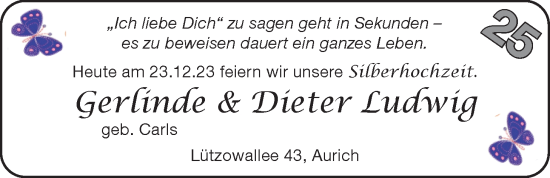 Hochzeitsanzeige von Gerlinde Ludwig von EZ