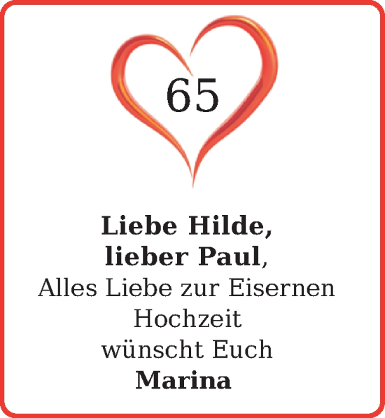 Hochzeitsanzeige von Hilde Brodersen von BM