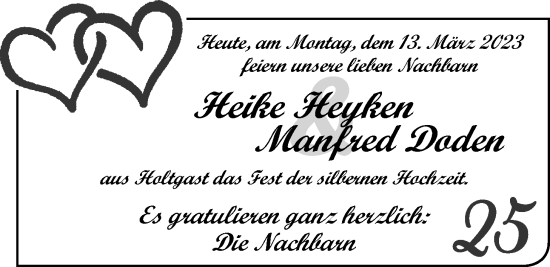 Hochzeitsanzeige von Heike Heyken von BM