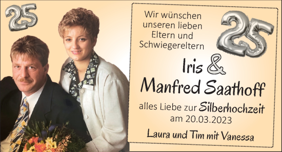 Hochzeitsanzeige von Iris Saathoff von EZ
