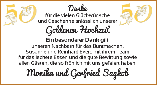 Hochzeitsanzeige von Monika Sagkob von NWZ