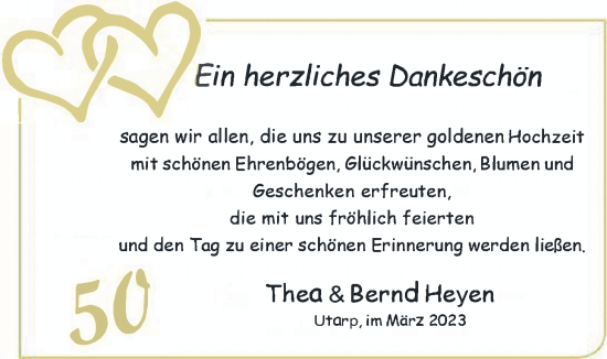 Hochzeitsanzeige von Thea Heyen von BM