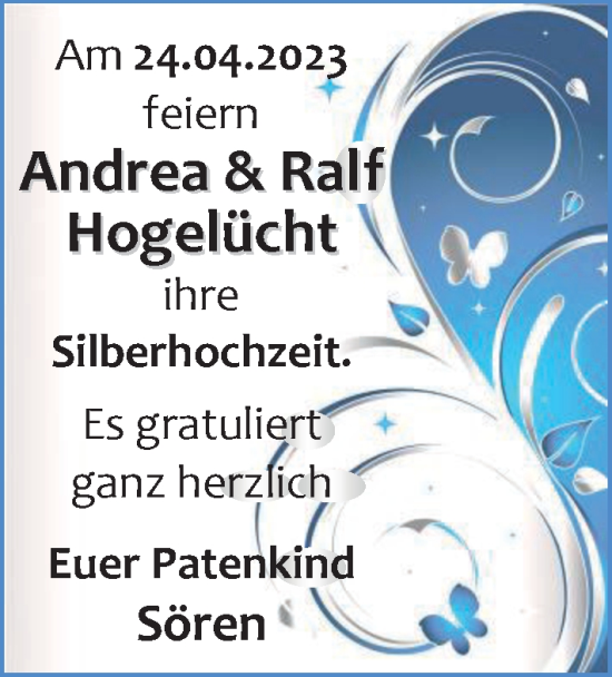 Hochzeitsanzeige von Andrea Hogelücht von EZ