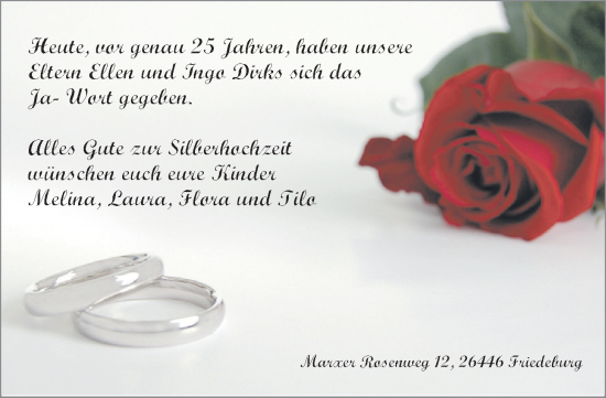 Hochzeitsanzeige von Ellen Dirks von BM