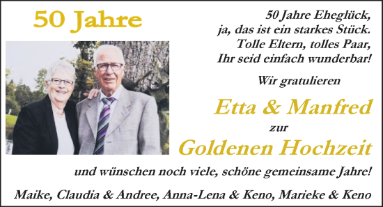 Hochzeitsanzeige von Etta  von EZ