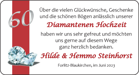 Hochzeitsanzeige von Hilde Steinhorst von EZ