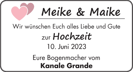 Hochzeitsanzeige von Meike Heddinga von EZ