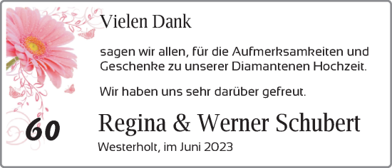 Hochzeitsanzeige von Regina Schubert von BM