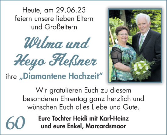 Hochzeitsanzeige von Wilma Fleßner von BM