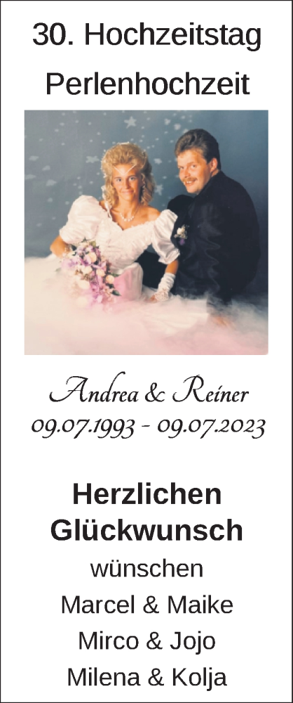 Hochzeitsanzeige von Andrea Willms von EZ
