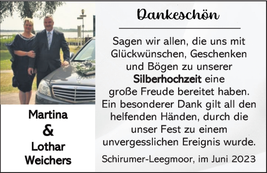 Hochzeitsanzeige von Martina Weichers von EZ