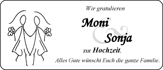 Hochzeitsanzeige von Moni  von EZ