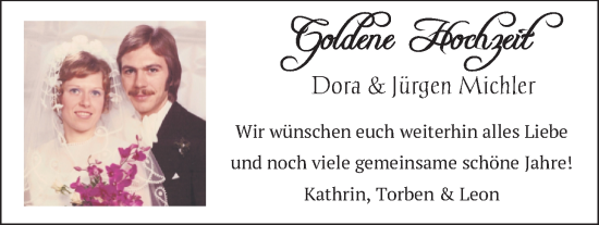 Hochzeitsanzeige von Dora Michler von BM